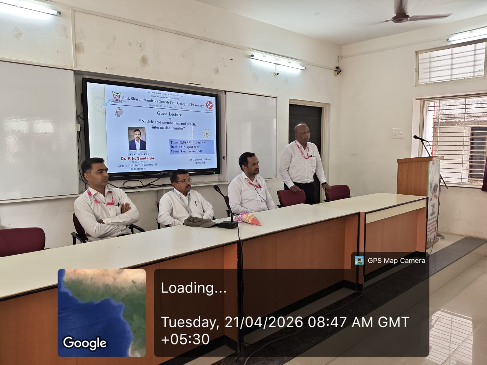 We are pleased to share that a Guest Lecture on “Nucleic Acid Metabolism and Genetic Information Transfer” was successfully conducted at Smt. Sharadchandrika Suresh Patil College of Pharmacy, Chopda o